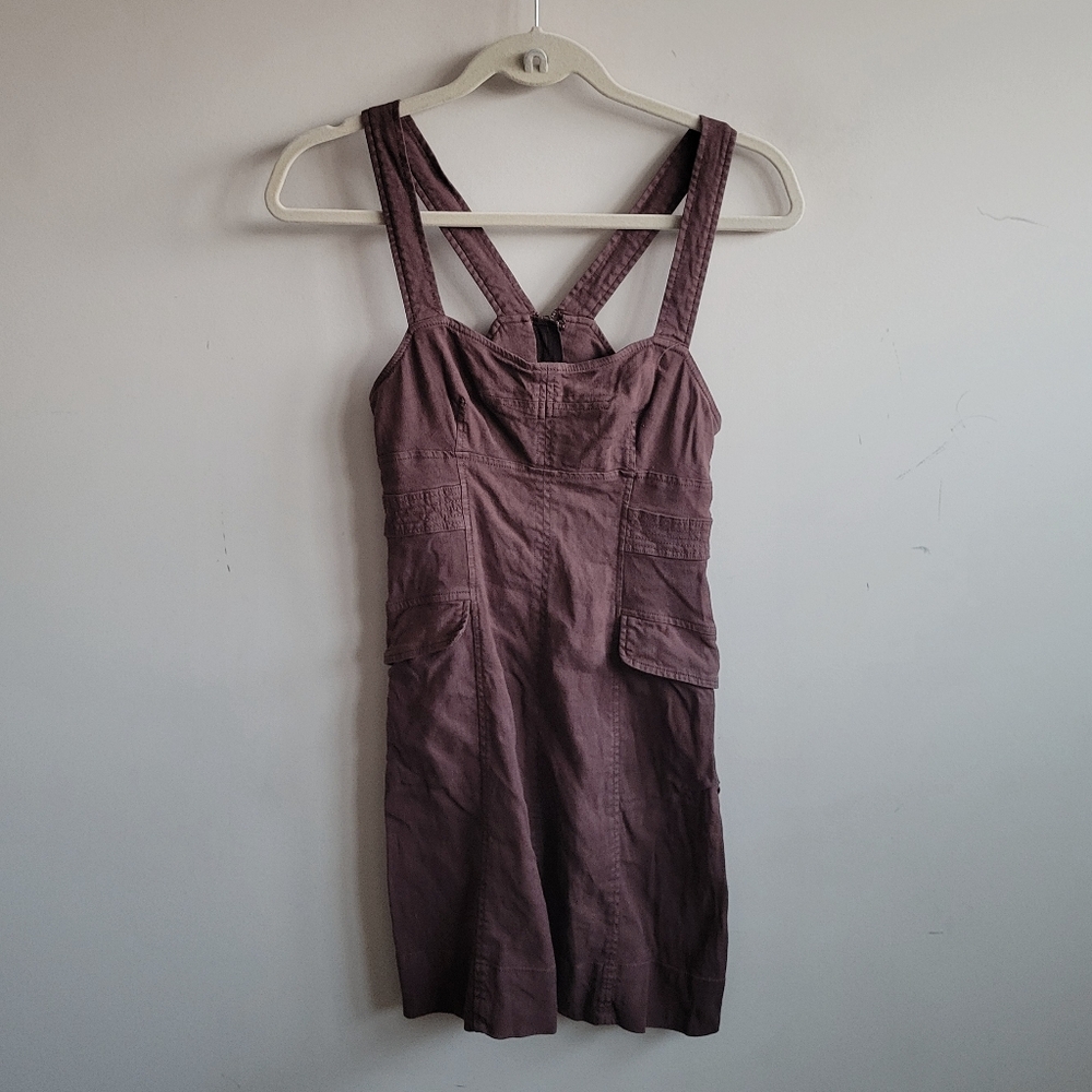 Anthropologie Denim Mini Dress Brown